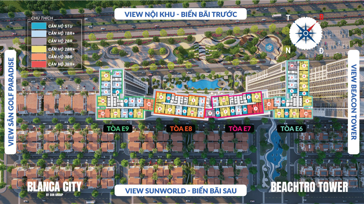 MẶT BẰNG DỰ ÁN BEACHTRO TOWER BLANCA CITY